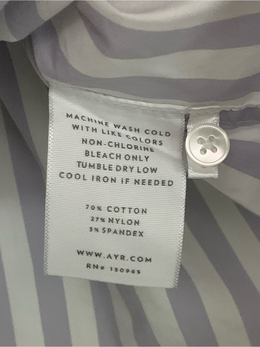 AYR The Deep End classic button down in lavender stripe - Picture 7 of 12
